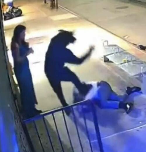 Screen capture from surveillance footage of the murder of Ryan Thoresen Carson.