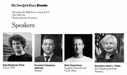 Howls Of Outrage After New York Times Confirms SBF To Speak Alongside Zelenskyy, Yellen