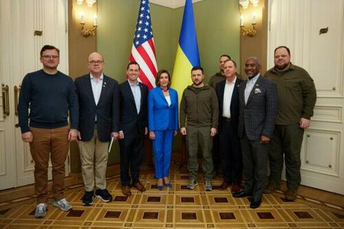Nancy Pelosi Meets In Kyiv With Ukrainian President Zelensky