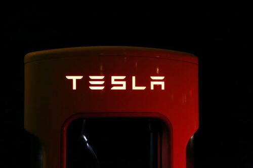 A Tesla Supercharger