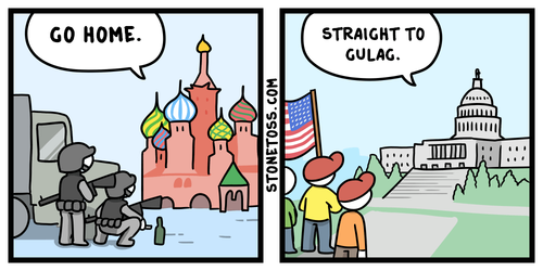 Stonetoss comic comparing the Wagner rebellion to Jan 6th. 