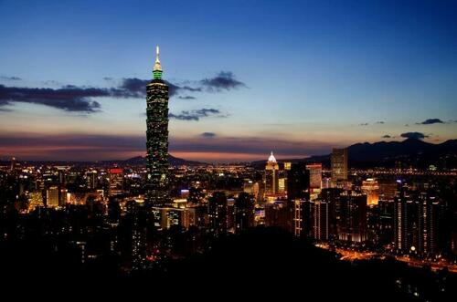 Taipei, Taiwan at night. 