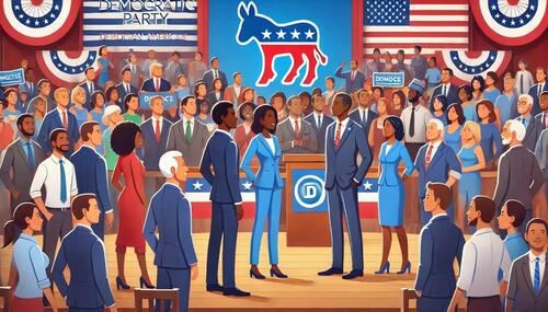 An image illustrating the Democratic Party as a black-led party.