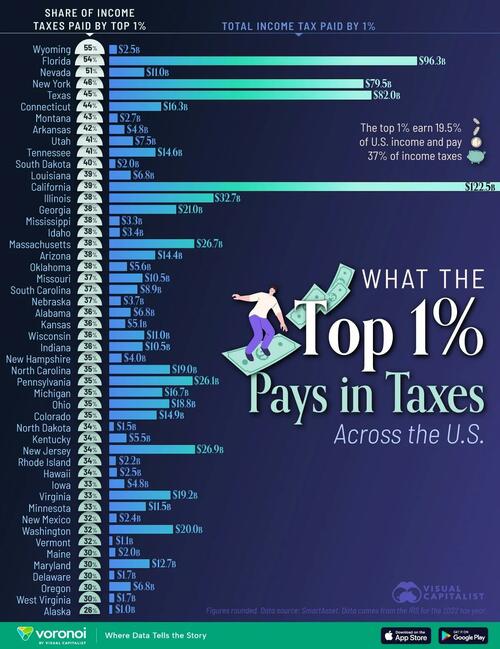 What The Top 1% Richest Americans Pay In Taxes Across The US