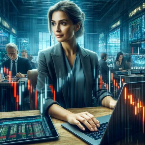 An AI Image of a trader profiting from a crash. 