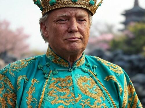 Trump in Chinese garb.