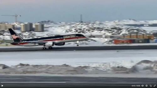 Trump Force One lands in Greenland.