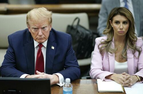 Donald Trump and his attorney Alina Habba in court. 