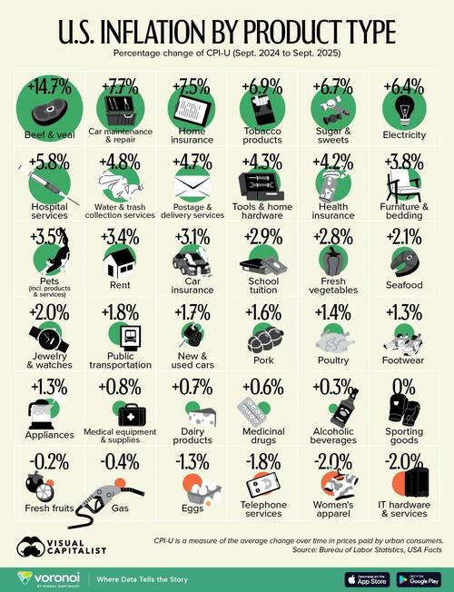 Eggs, Gas, & Women's Clothing Prices Down; Beef, Smokes, & Electricity Up In 2025