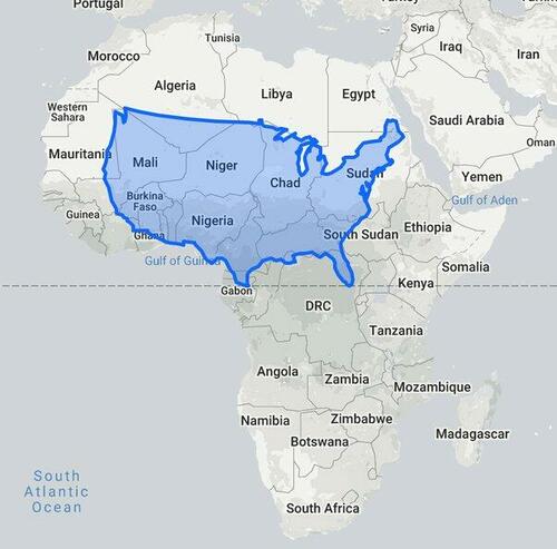 USA relative to Africa
