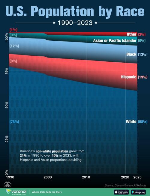 Visualizing US Inhabitants Racial Breakdown Since 1990 – FREEDOMBUNKER