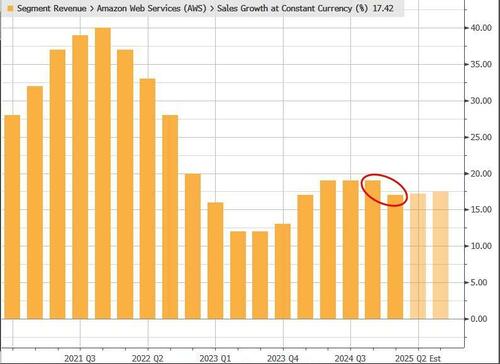 Amazon Tumbles On Soft AWS Revenue, Disappointing Profit Forecast – Tyler Durden