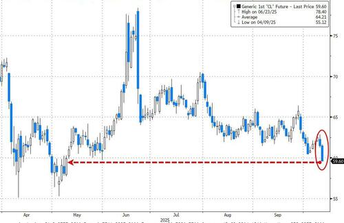 Oil Tumbles To 5-Month Lows As Gaza Ceasefire Holds