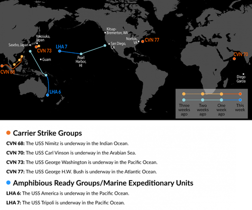 USS Nimitz Carrier Strike Group Will Arrive In Mideast Waters This Weekend
