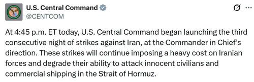 War Returns: Pentagon Initiates 3rd Consecutive Night Of Iran Strikes As IRGC Targets More Vessels In Hormuz