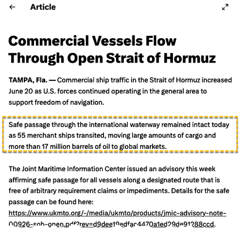 Ship Traffic Through Hormuz Chokepoint Continues As Normalization Efforts Remain "Fragile"
