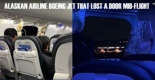 horrifying photo of Alaska Airlines Boeing jet in which a door was blown off in mid flight