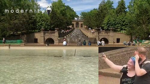 Great Again: Blue-Haired Liberals Seen Enjoying Beautifully Restored DC Park Fountain