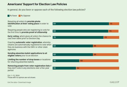 Over 80% Of Americans Are In Favor Of Requiring Photo ID, Proof Of Citizenship To Vote