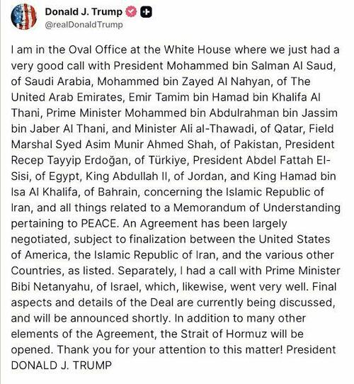 Israel Unleashes New Gaza Strikes Soon After Trump Says Iran Peace Deal 'Largely Negotiated,' Hormuz To Reopen As Final Terms Discussed