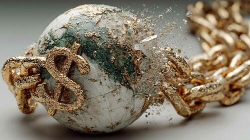 gold breaking globe