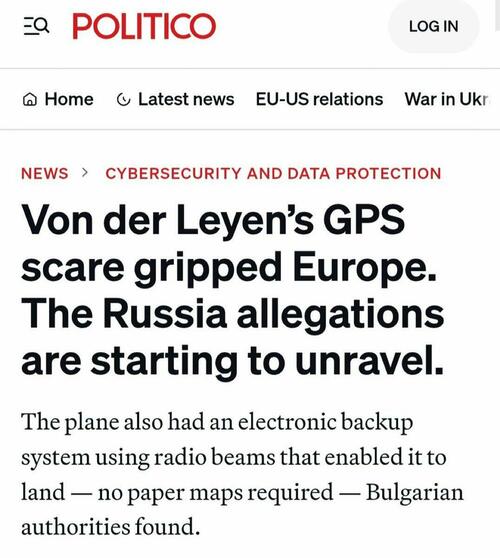 Despite Von Der Leyen Story Unraveling, Russia Accused Of Widespread GPS Jamming Over Baltic Sea
