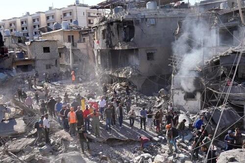 Watch: Building In Beirut Collapses In Its Own Footprint After Israeli Strike