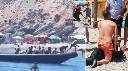 Watch: ‘Invasion Fatigue’ Strikes As Spanish Beach-Goers Tackle Boat-Full Of Illegal Immigrants