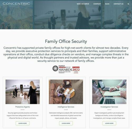 Concentric indique sur son site web qu'elle travaille avec des family offices privés depuis près de vingt ans. Elle cite notamment des vérifications d'antécédents préalables à l'embauche et des enquêtes de diligence raisonnable. 
(via le Wall Street Journal)