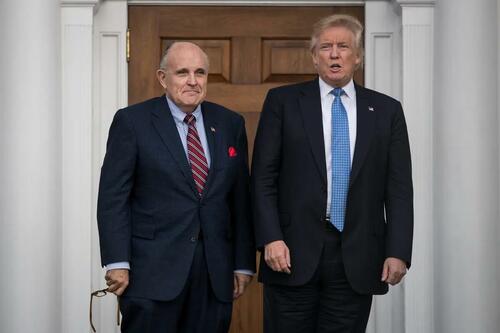 Donald Trump (R) and Rudy Giuliani at Trump International Golf Club in New Jersey on Nov. 20, 2016. (Drew Angerer/Getty Images)
