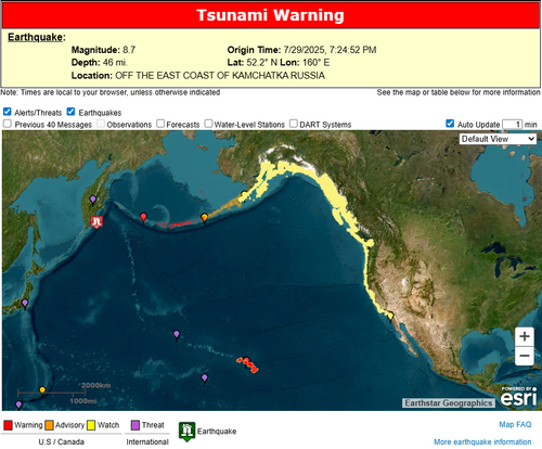Russia earthquake southern california