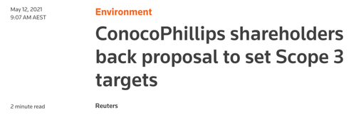 ConocoPhillips share holders back proposal to set Scope 3 targets