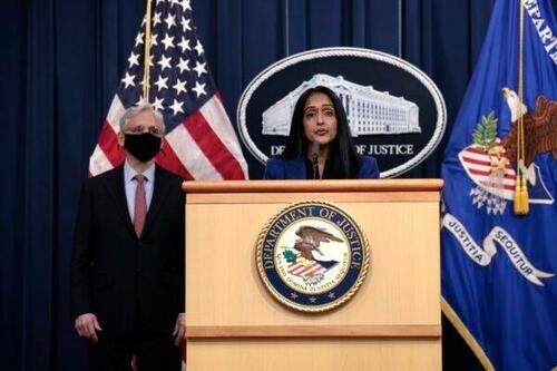 Associate Attorney General Vanita Gupta speaks at a press conference at the Department of Justice in Washington on Dec. 6, 2021. (Anna Moneymaker/Getty Images)