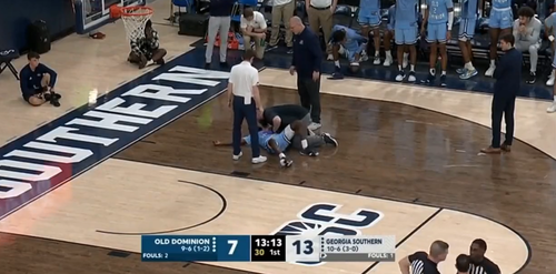 Old Dominion Basketball Player Clutches Chest And Collapses Mid-Game
