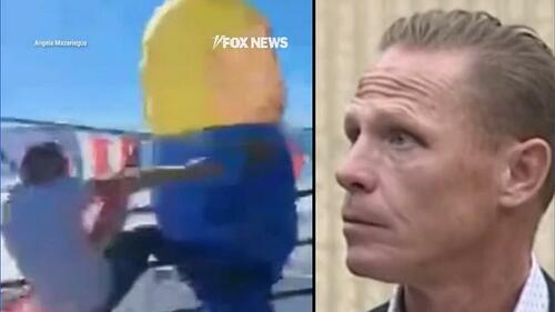 Watch: Lunatic Arrested And Charged After Brutally Attacking Man In Inflatable Trump Costume