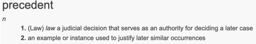 The definition of precedent