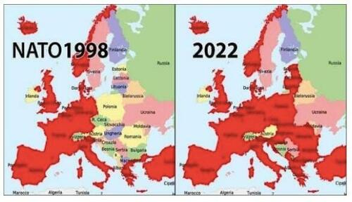 Nato territories in 1998 vs 2022