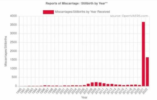 reports of miscarriage stillbirth by year