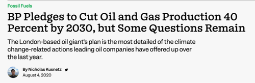 BP pledges to cut oil and gas production