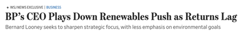 BPs CEO plays down renewables push as returns lag