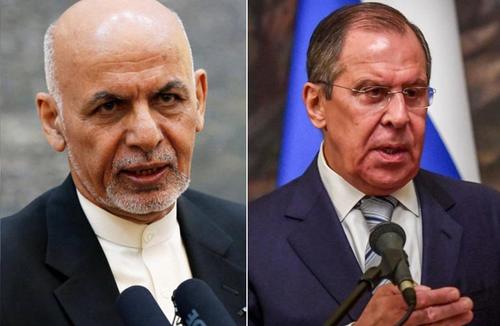 Ashraf Ghani and Sergei Lavrov