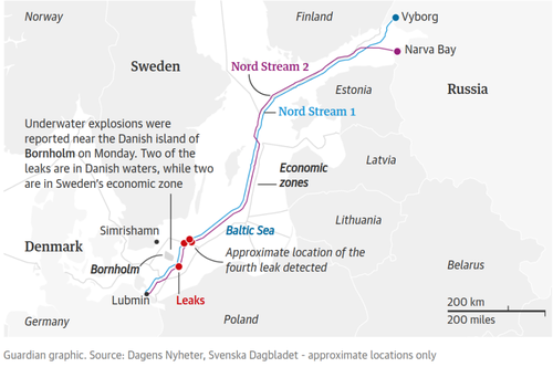 First Images Of Blown Up Nord Stream Reveals 50 Meter Missing Section Of Pipeline Leaks