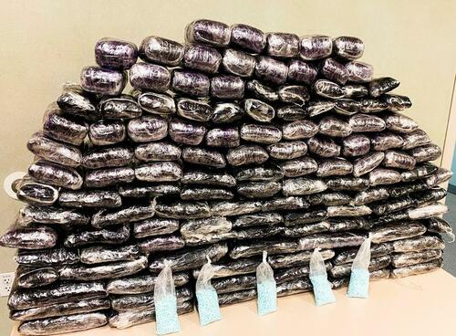 Approximately 1 million fake pills containing fentanyl seized on July 5, 2022, at a home in Inglewood, Calif. Photo | DEA via AP