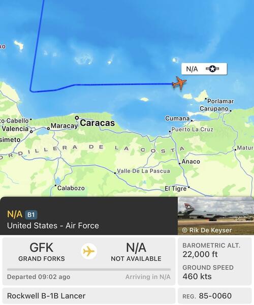 Pair Of US Long-Range Bombers Buzz Venezuela’s Coast For 2nd Time In A Week Pair Of US Long-Range Bombers Buzz Venezuela’s Coast For 2nd Time In A Week