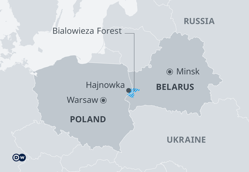 carte de la Pologne et du Belarus