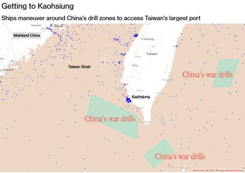China’s War-Drills Disrupt Container Ship Traffic To Taiwan’s Top Ports