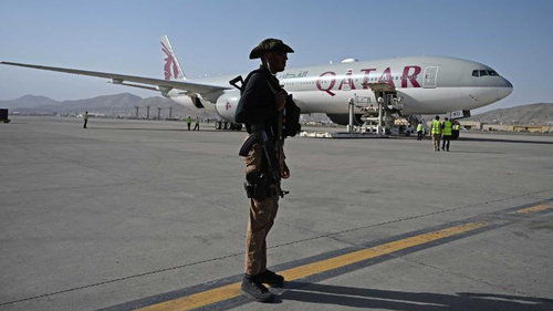 First international flight out of Kabul airport, via AFP/Getty Images