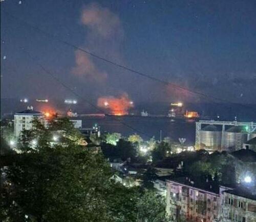 Ukrainian Drones Damage, Set Fire To One Of Russia’s Biggest Oil Terminals On Black Sea