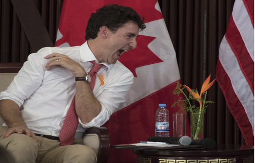 Trudeau laffs it up