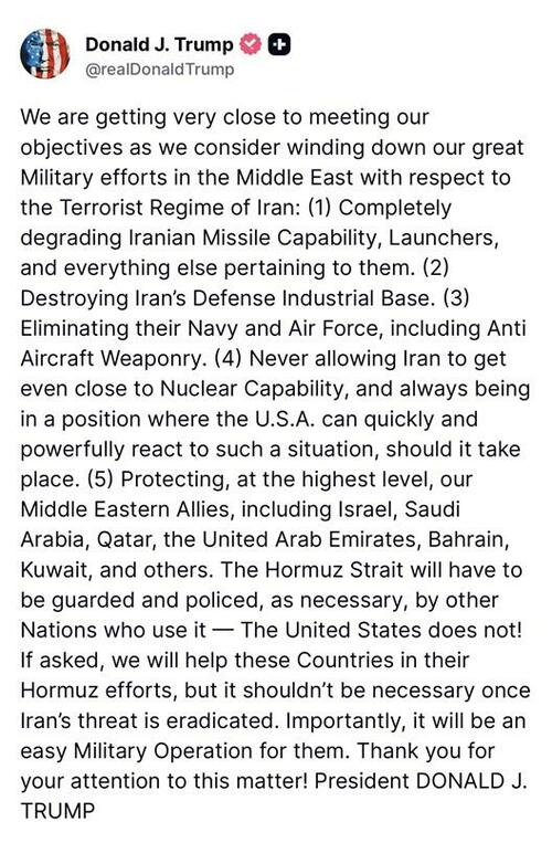 "I Think We've Won" Trump Says As Iran Refuses Hormuz Talks, Houthis Threaten Red Sea Strait